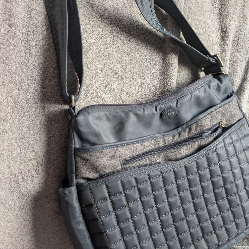 Lug Quilted Gray Crossbody Bag